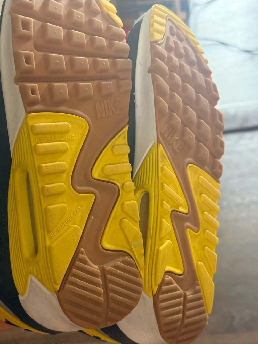 Nike Air Max White, Black & Yellow Retro Sneakers